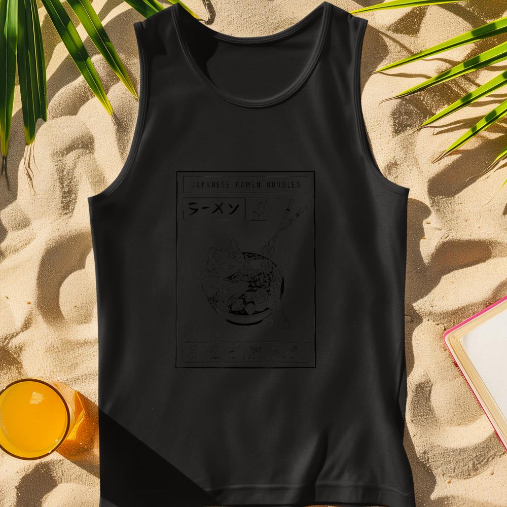 Japanese Ramen Noodles Cat Tank Top
