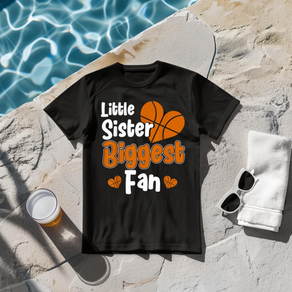 Cute Little Sister Basketball I'm His Biggest Fan Basketball T-Shirt