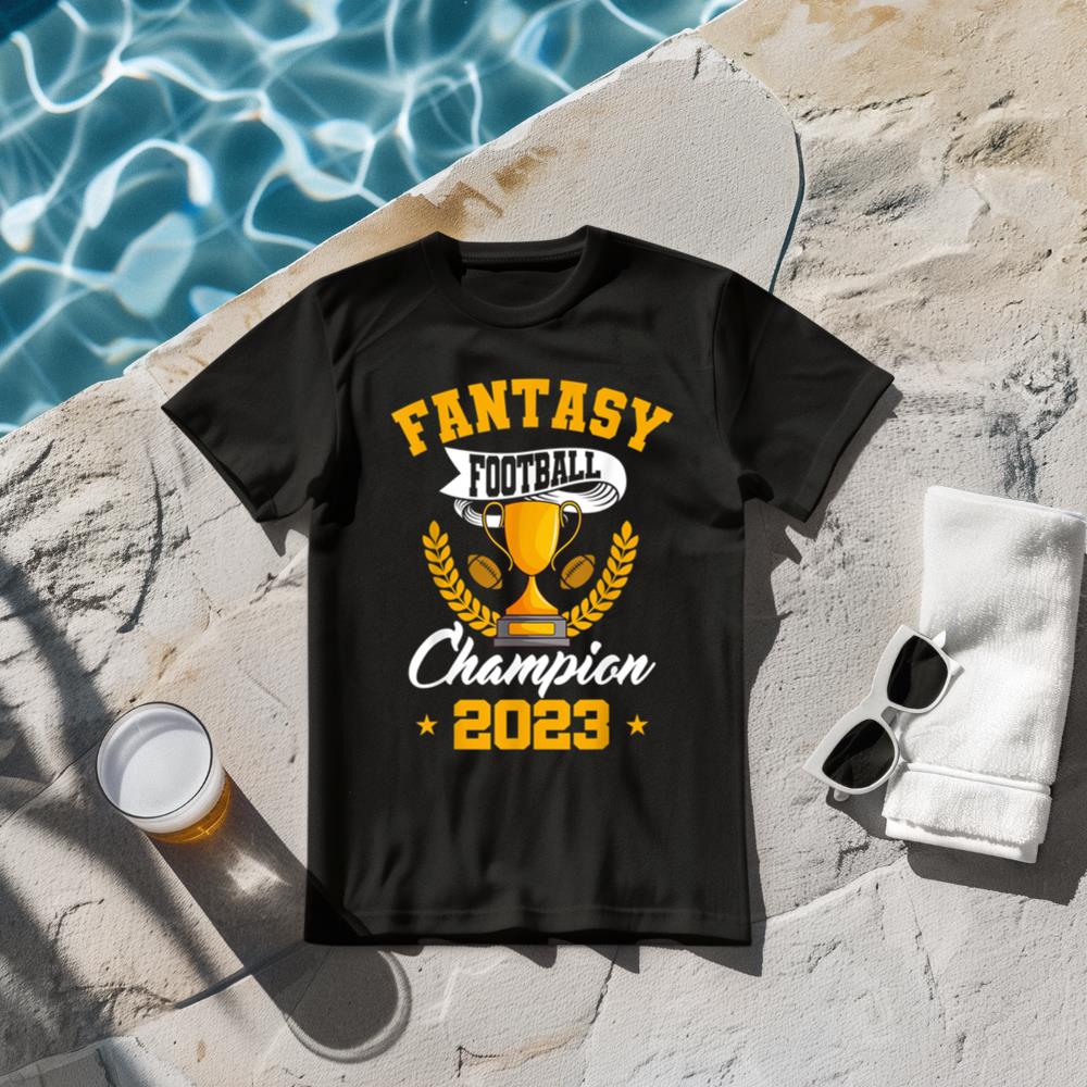 Fantasy Football Champion 2023 Golden Trophy T-Shirt