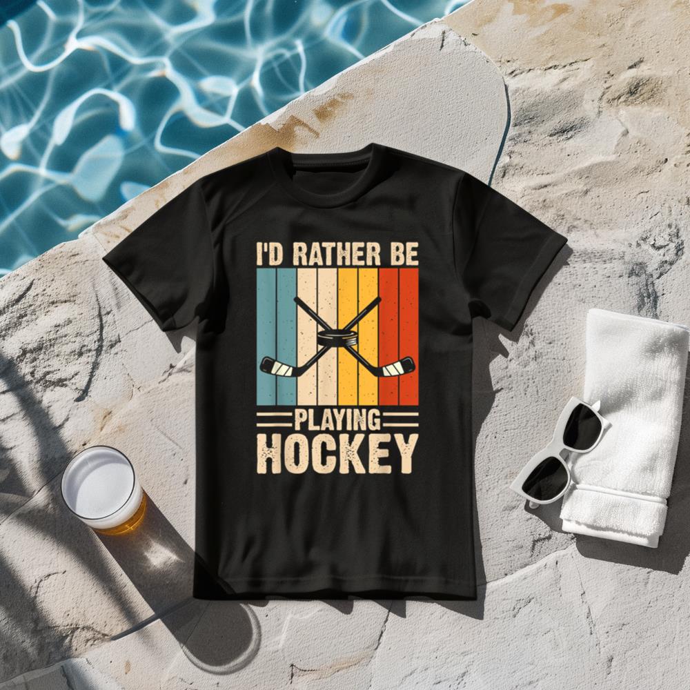i'd Rather be Playing Hockey Player Sport Ice Hockey Season T-Shirt