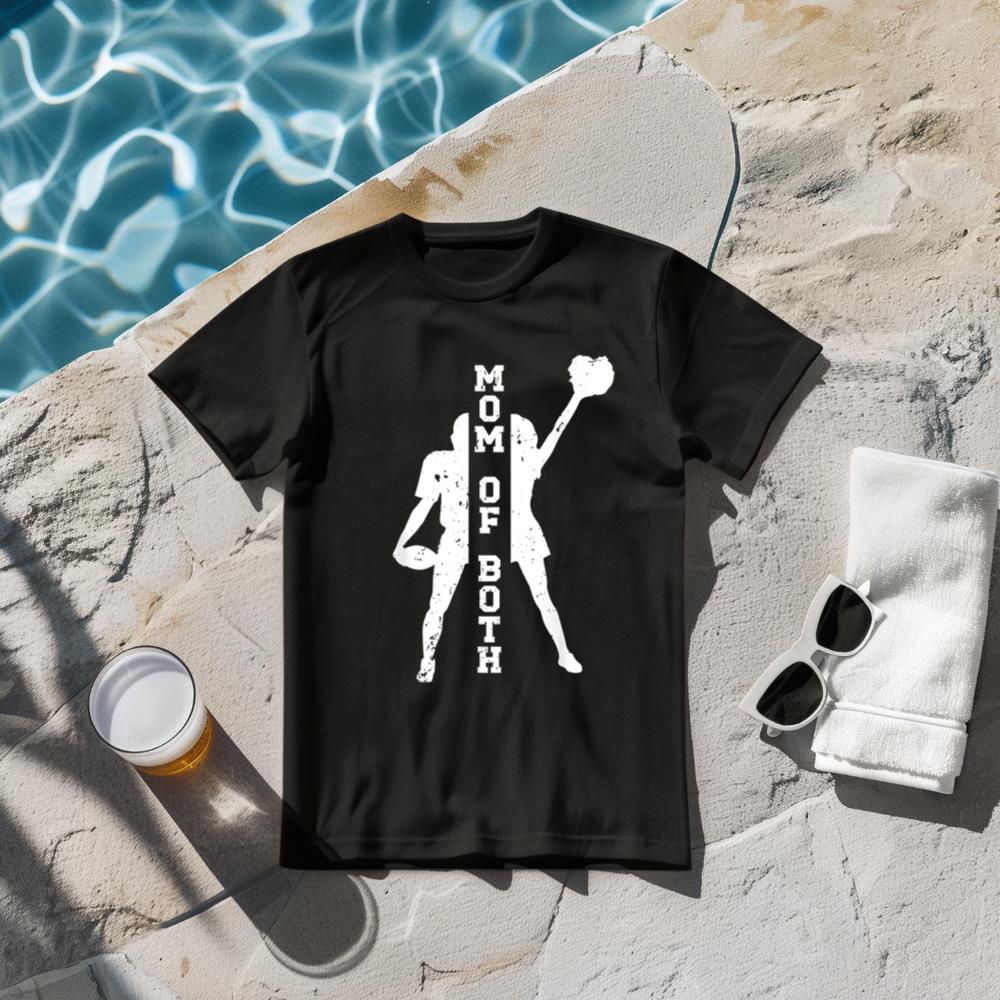 Mom Of Both Proud Football And Cheer Mom T-Shirt