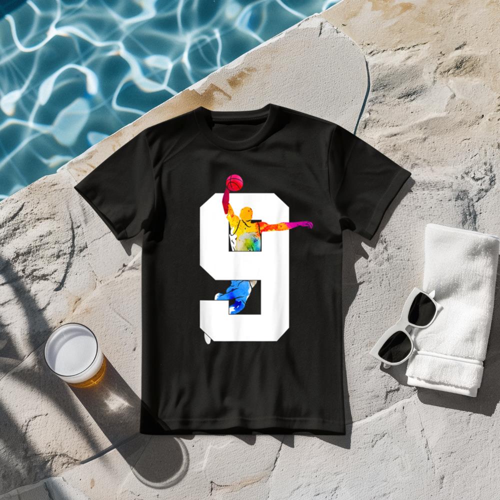 NUMBER 9 YEARS BASKETBALL 9TH BIRTHDAY T-Shirt