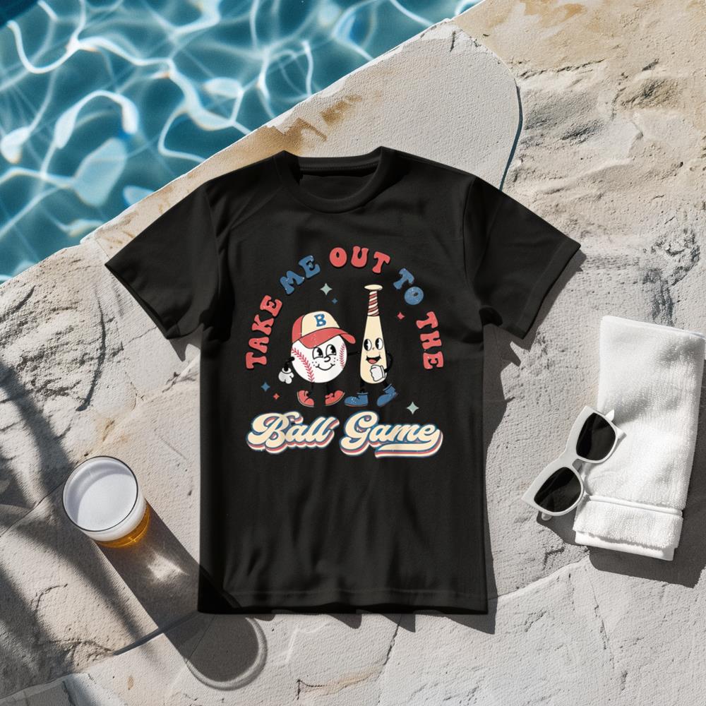 Take Me Out to the Ball Game Retro Baseball T-Shirt