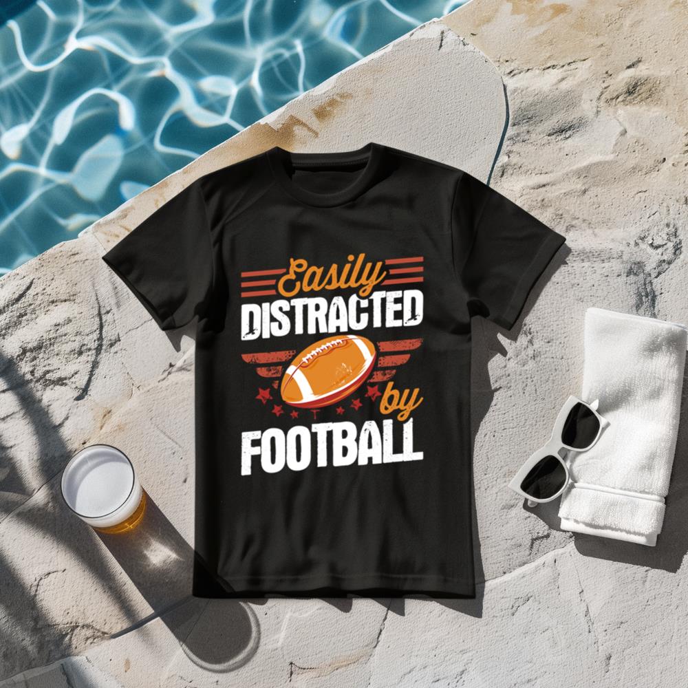 Easily Distracted By Football - American Football Long Sleeve T-Shirt