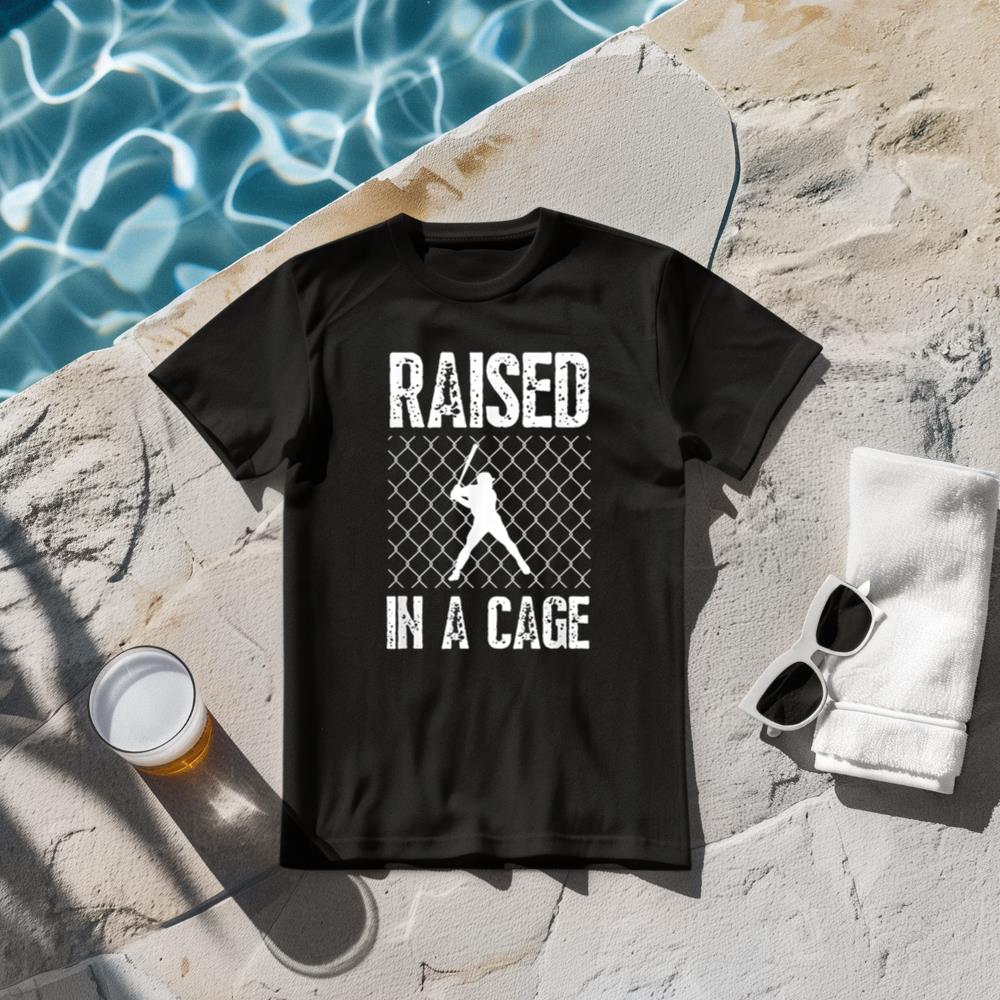 Raised In A Cage Baseball T-Shirt