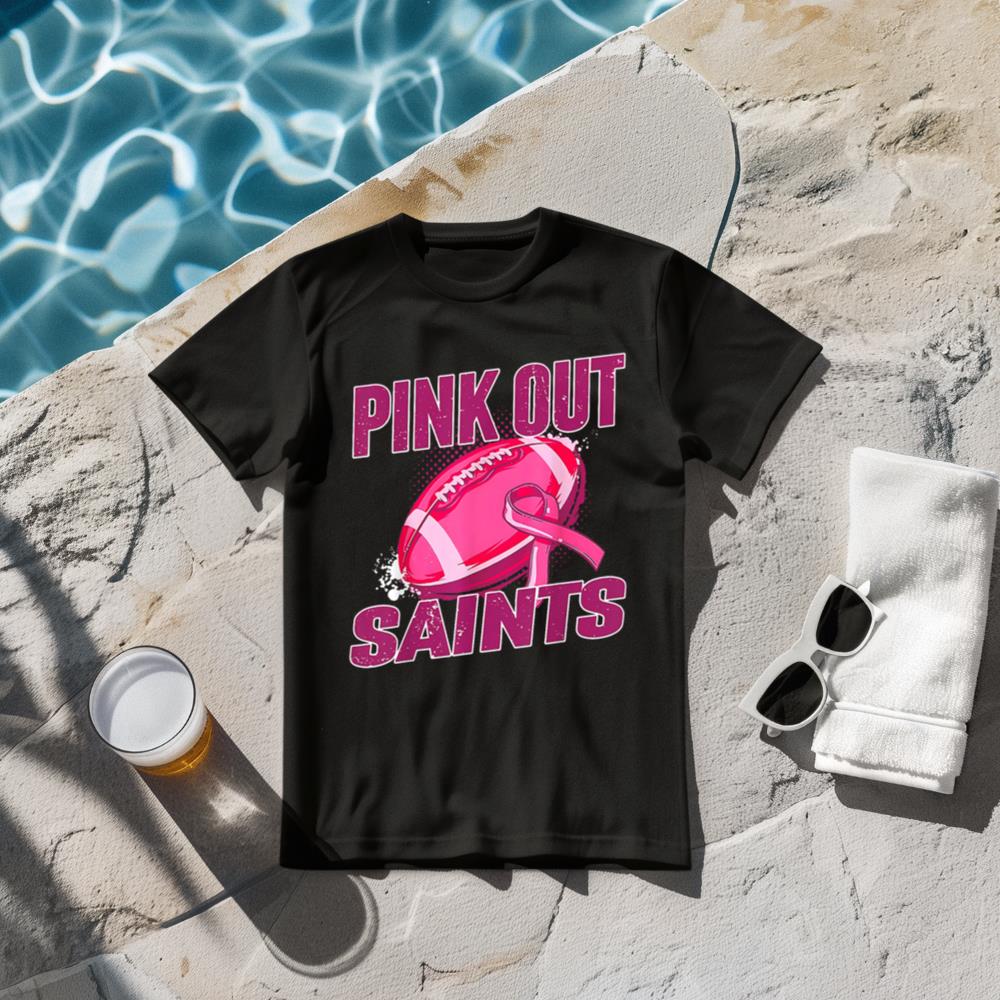 Saints Pink Out Football Tackle Breast Cancer T-Shirt