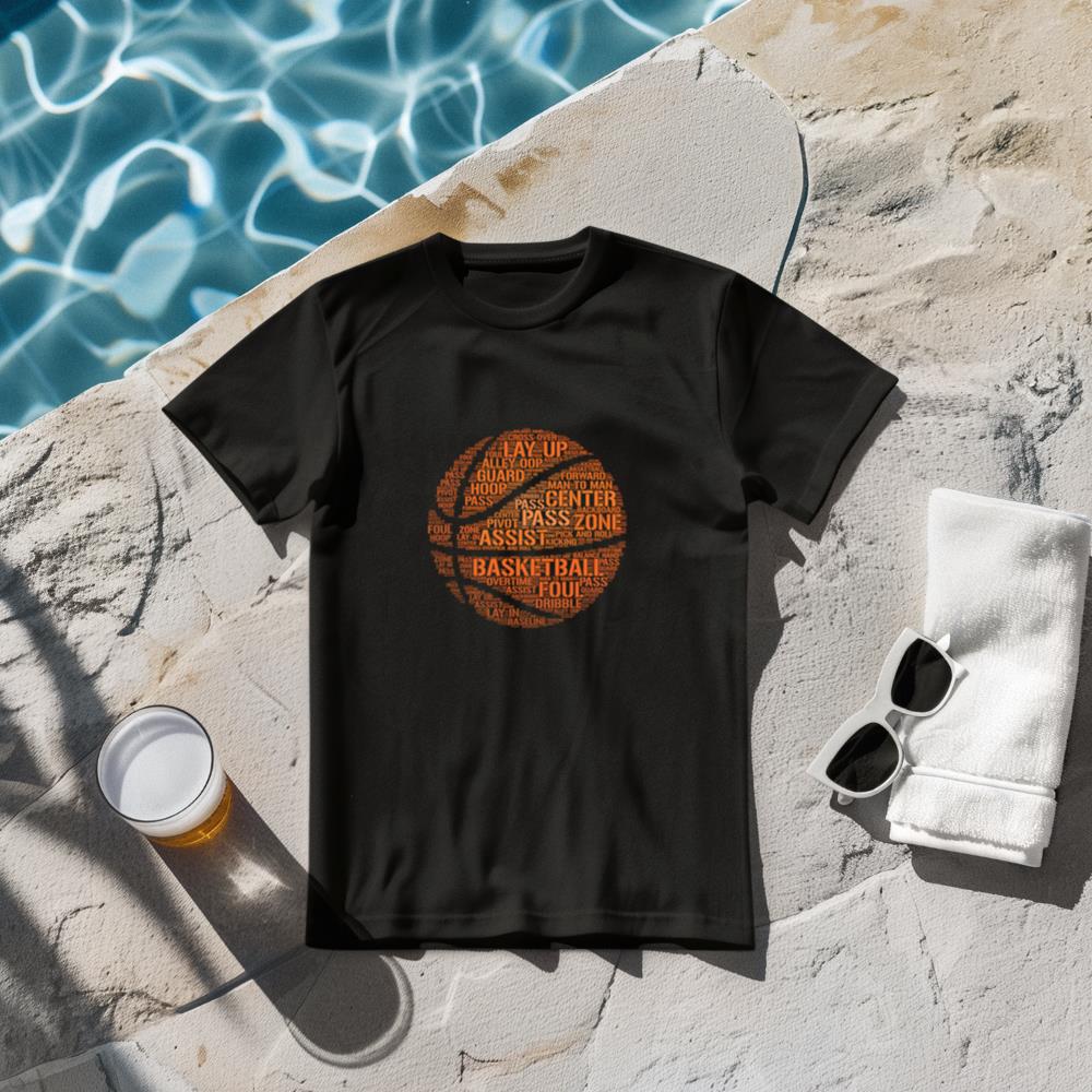 Basketball terms word cloud  motivational T-shirt. Long Sleeve T-Shirt
