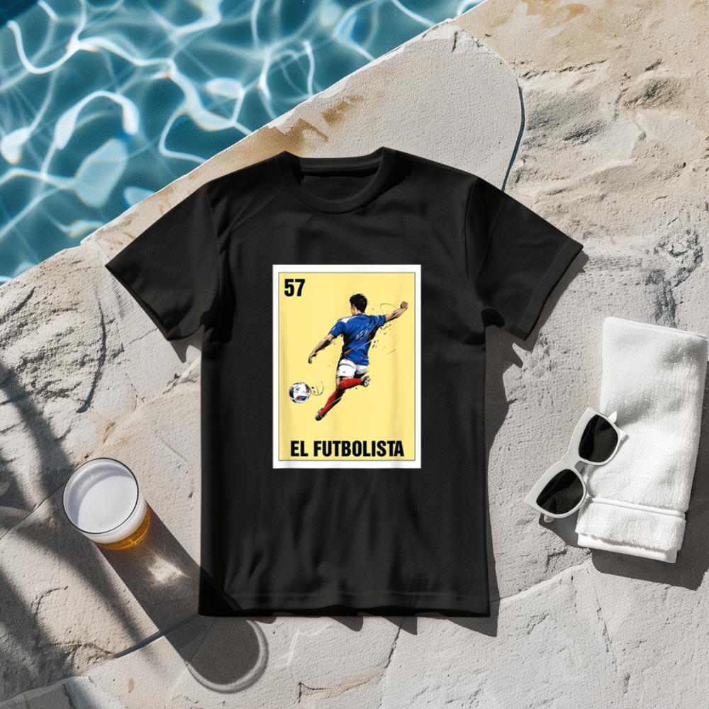 El Futbolista Mexican Bingo Card Game Football Lover Player T-Shirt