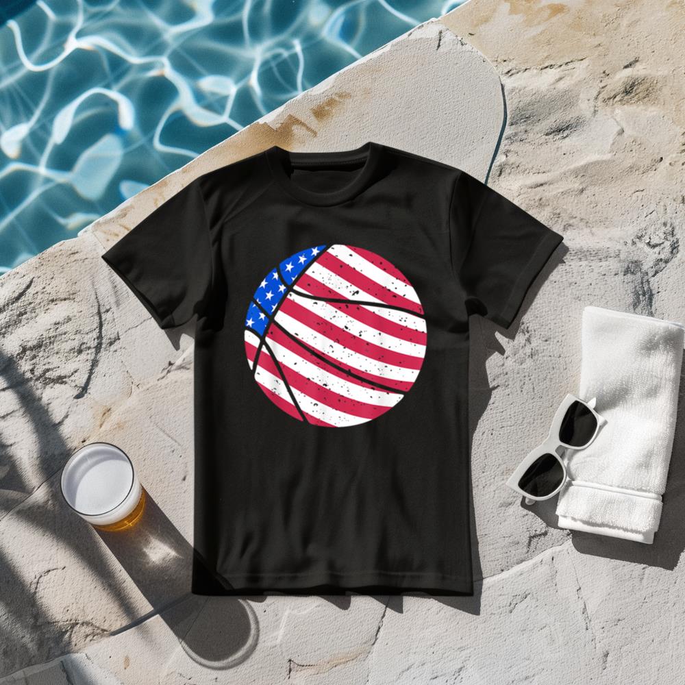 USA Flag Basketball Ball BBall Patriotic US American T-Shirt