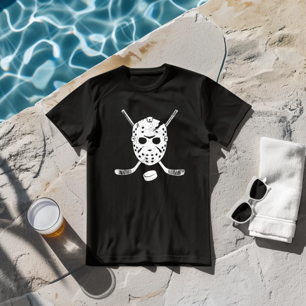 Vintage Retro Hockey Goalie Mask and Sticks T-Shirt
