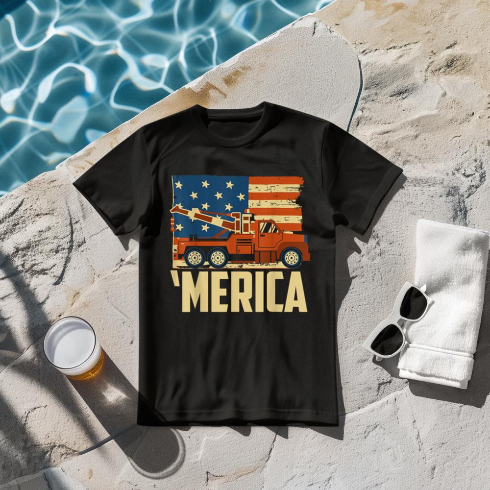 Tow Truck Driver American flag 'Merica T-shirt T-Shirt