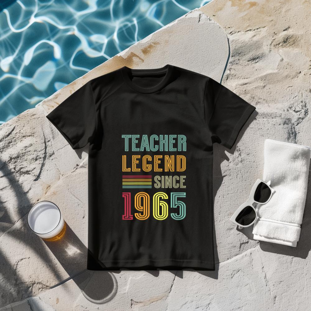 Womens Teaching Legend 1965 60 Years School 60th Birthday Teacher V-Neck T-Shirt